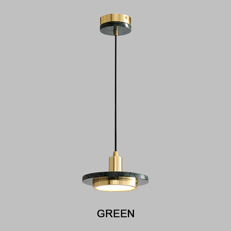 Lustre Minimaliste Rond en Marbre Nordique │ Éclairage Réglable │ pour Salon ou Chambre