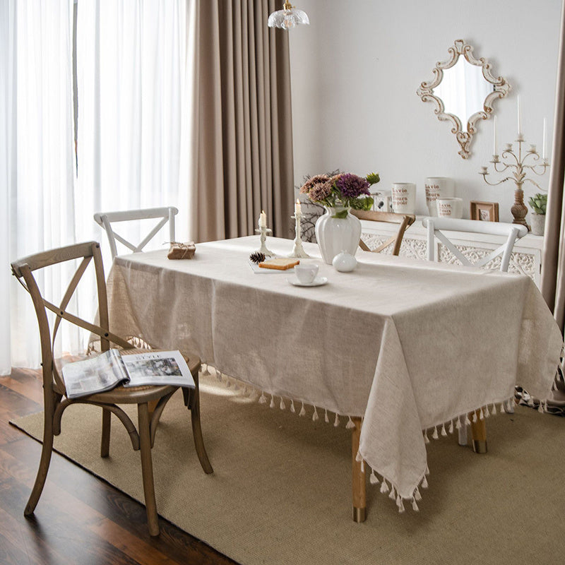 Nappe Ronde Unie │ Lin et Polyester │ Feuille de Lotus