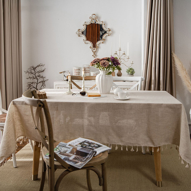 Nappe Ronde Unie │ Lin et Polyester │ Feuille de Lotus
