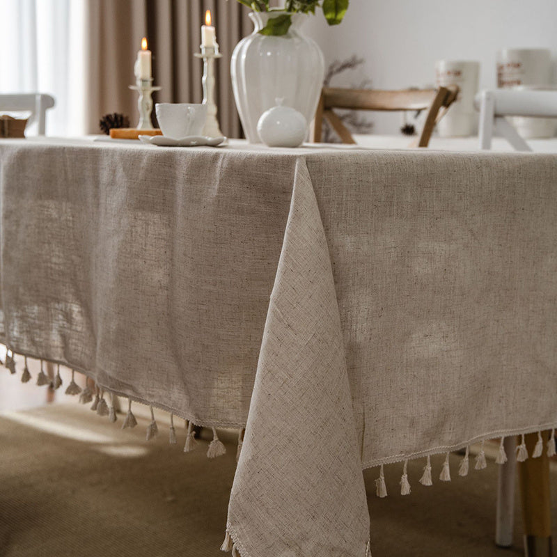 Nappe Ronde Unie │ Lin et Polyester │ Feuille de Lotus