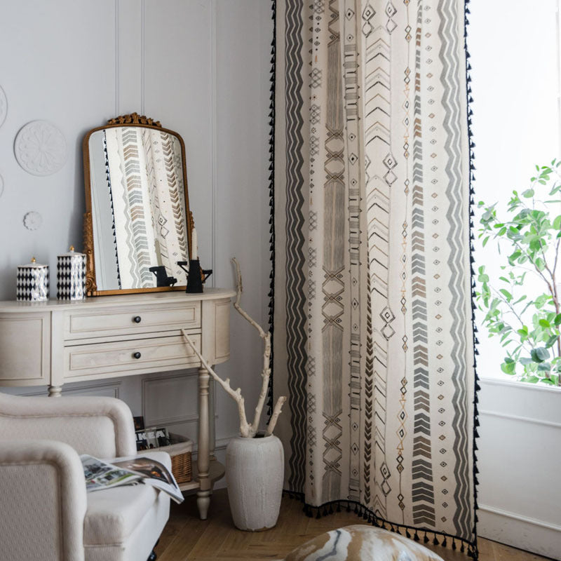 Rideau Style Bohème │ Coton et Lin │ Salon sur Mesure