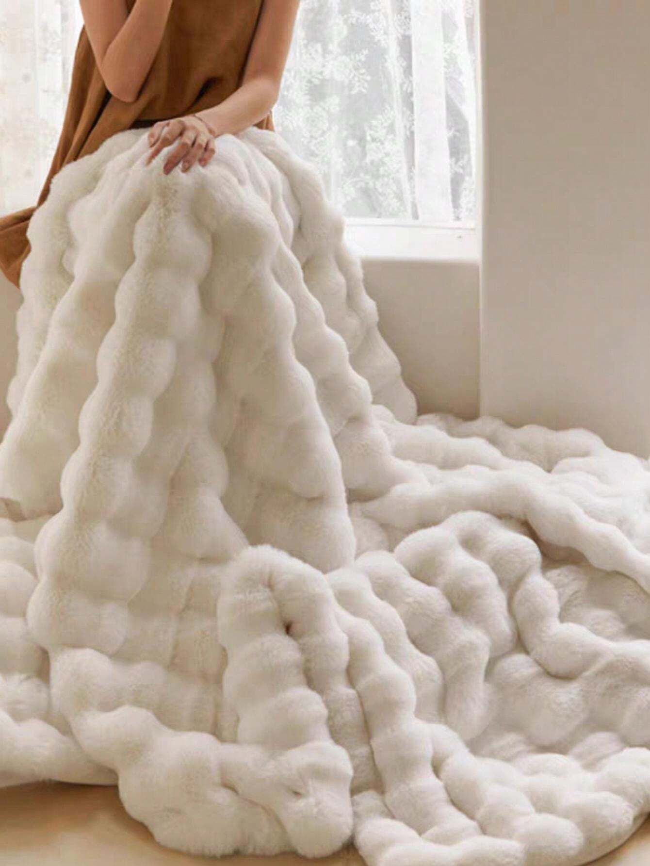 Plaid en Duvet de Lapin │ Chaleur et Confort Élégant pour Votre Espace