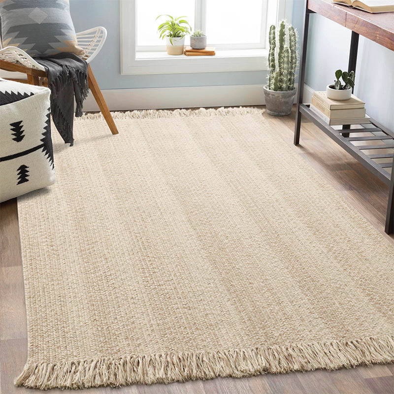 Tapis en Laine Naturelle avec Rayures │ Artisanat raffiné et Fait Main
