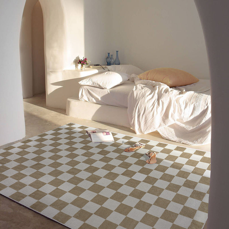 Tapis Retro classique Checkerboard Vertigo │ Style Moderne Minimaliste pour Salon et Chambre