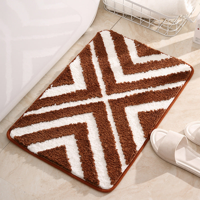 Tapis de Porte ou Salon Touffeté │ Style Géométrique et Confort