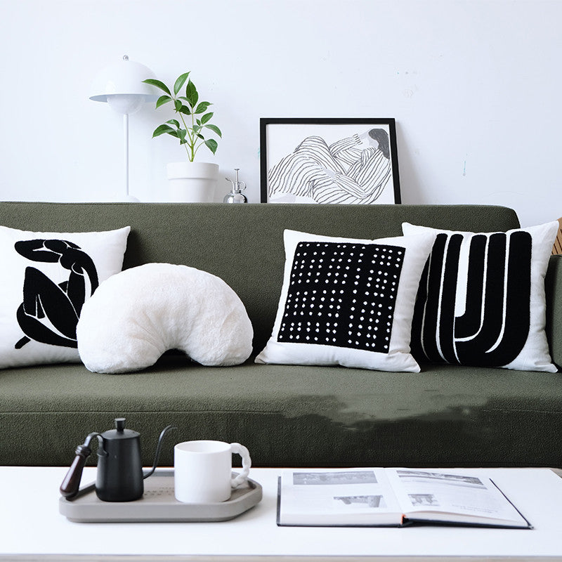 Housse de Coussin et coussin Géométrique en Coton | Design Moderne