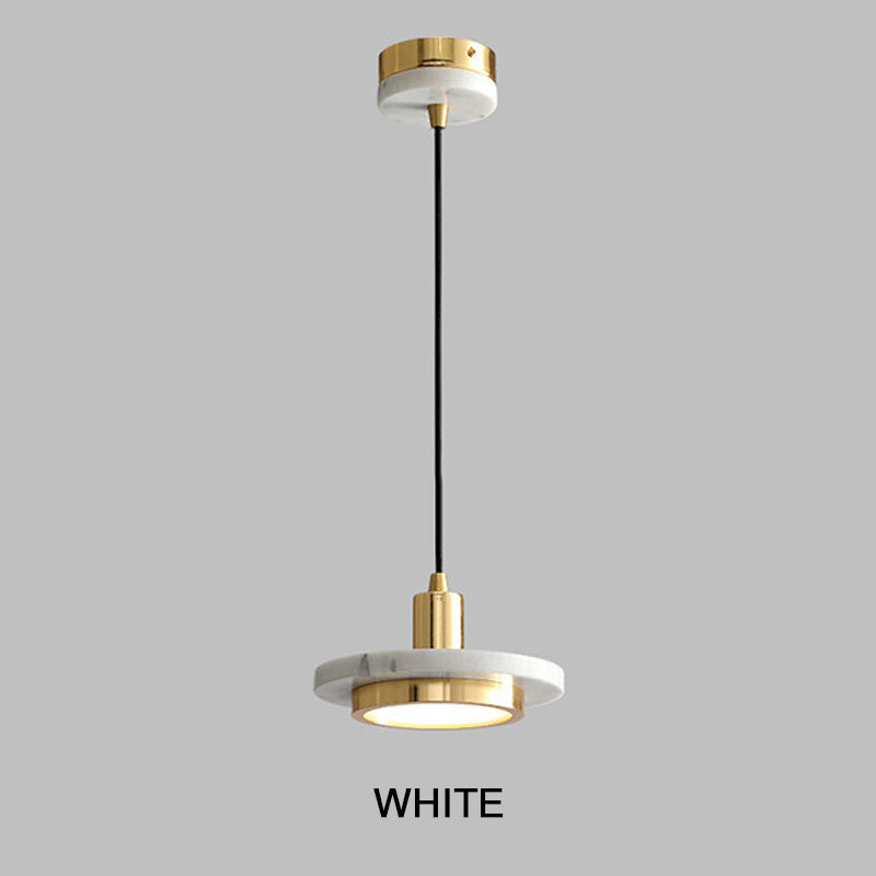 Lustre Minimaliste Rond en Marbre Nordique │ Éclairage Réglable │ pour Salon ou Chambre