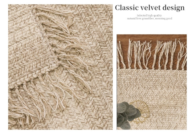 Tapis en Laine Naturelle avec Rayures │ Artisanat raffiné et Fait Main