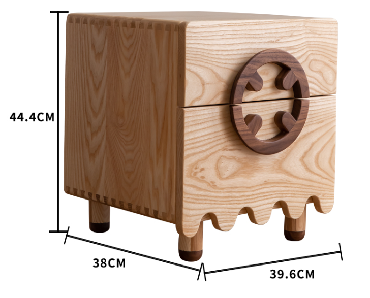 Commode Minimaliste en Bois de Frêne │ Trois Tiroirs avec Fermeture