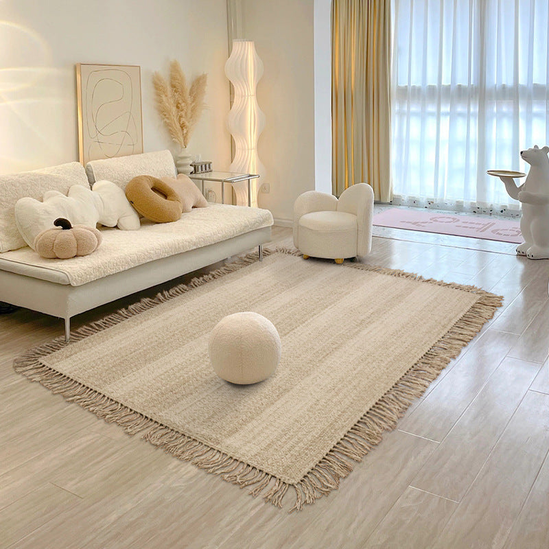 Tapis en Laine Naturelle avec Rayures │ Artisanat raffiné et Fait Main
