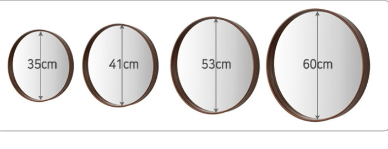 Miroir Rond Suspendu en Bois Massif │ Élégance Moderne pour Votre Espace