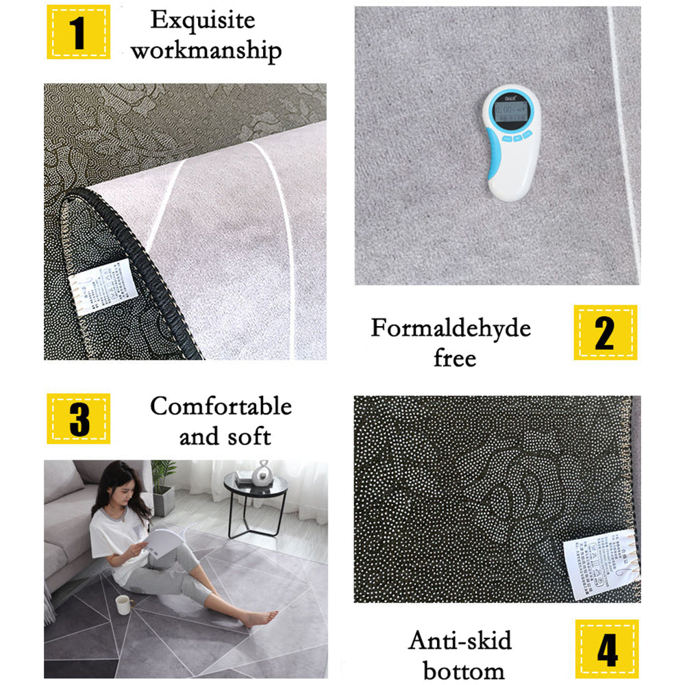 Tapis Rond en Velours Cristal │ Luxe et Modernité pour Votre Intérieur