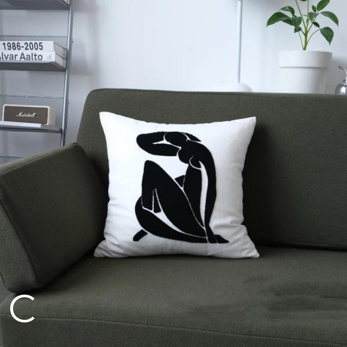 Housse de Coussin et coussin Géométrique en Coton | Design Moderne