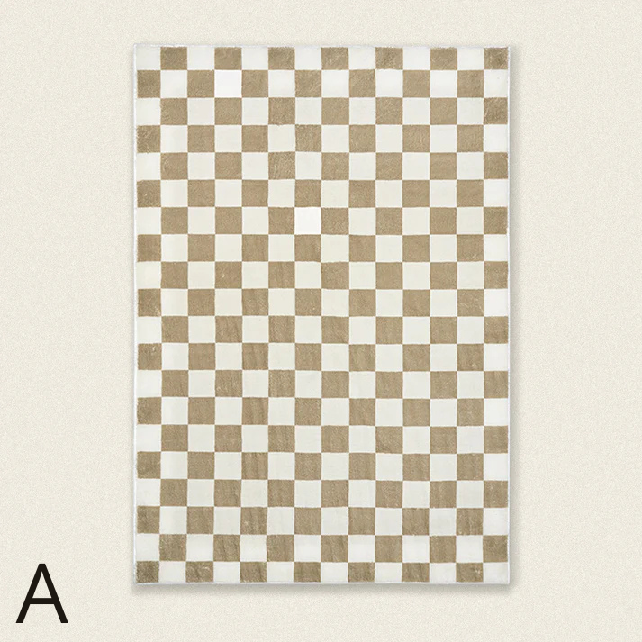 Tapis Retro classique Checkerboard Vertigo │ Style Moderne Minimaliste pour Salon et Chambre