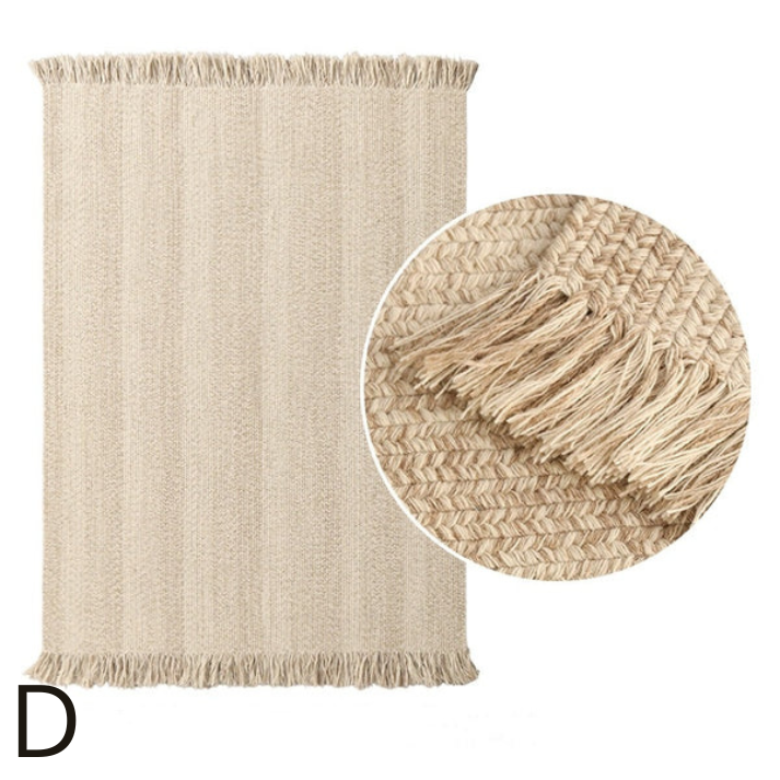 Tapis en Laine Naturelle avec Rayures │ Artisanat raffiné et Fait Main