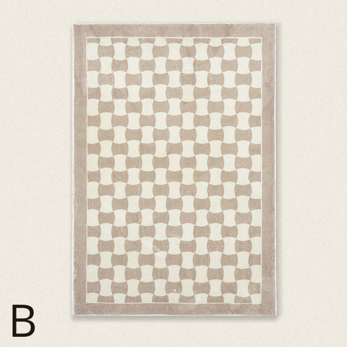Tapis Retro classique Checkerboard Vertigo │ Style Moderne Minimaliste pour Salon et Chambre