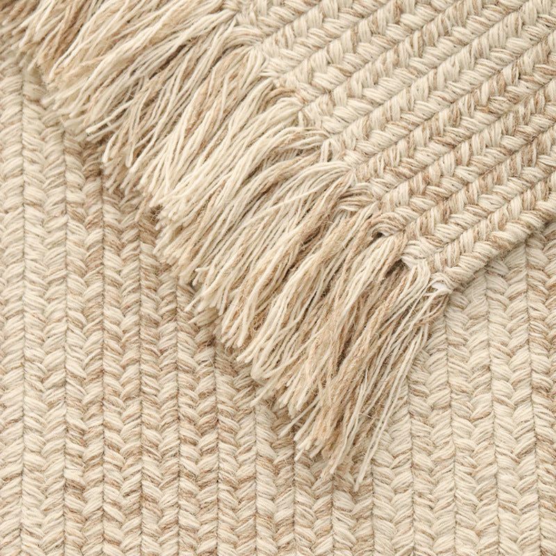 Tapis en Laine Naturelle avec Rayures │ Artisanat raffiné et Fait Main