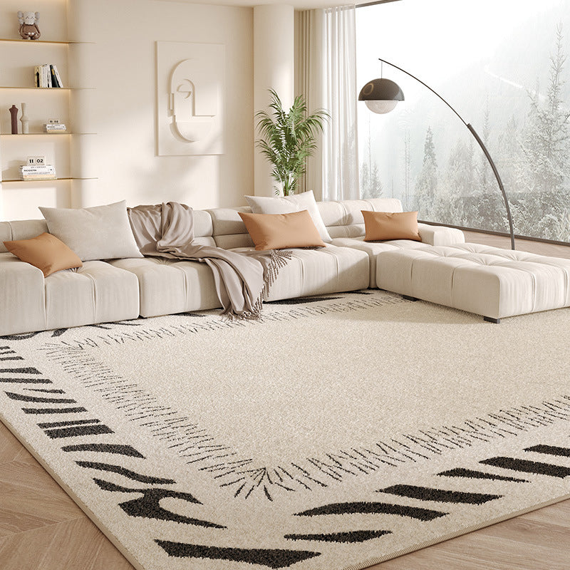 Tapis Rectangulaire à Rayures et Style Moderne │ Élégance Intemporelle pour Votre Salon