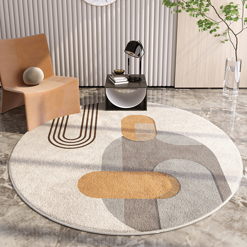 Tapis de Salon Rond Éclatant │ Modernité et Confort pour Votre Espace de Vie