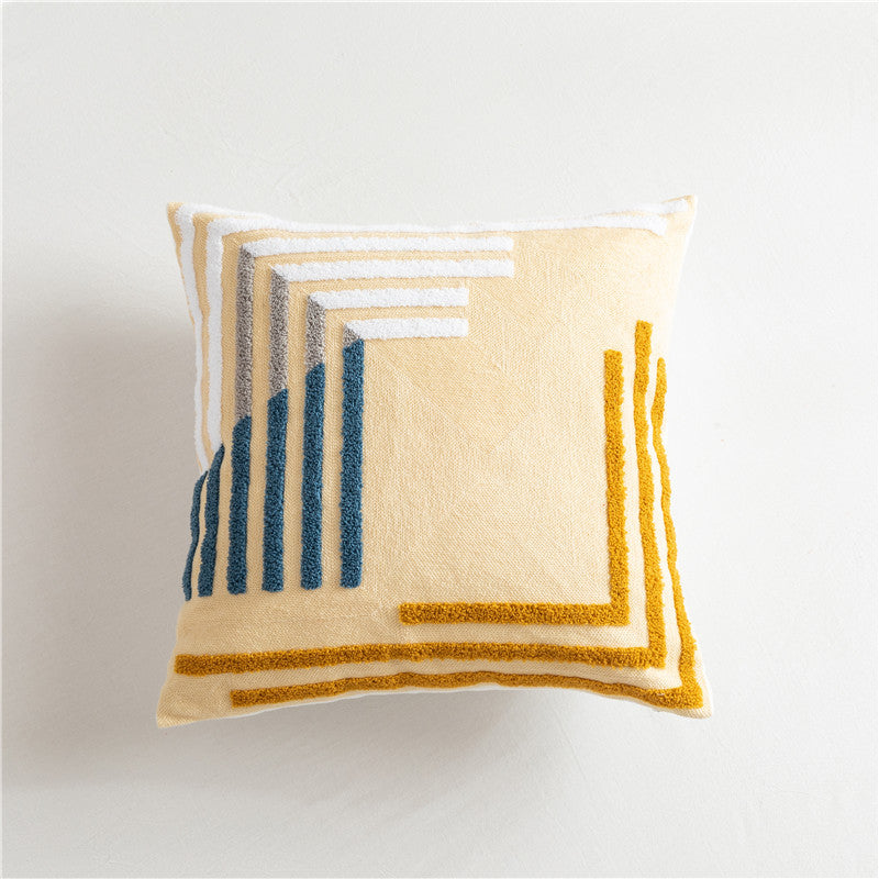 Housse de Coussin Brodée en Coton | Style Scandinave Sophistiqué