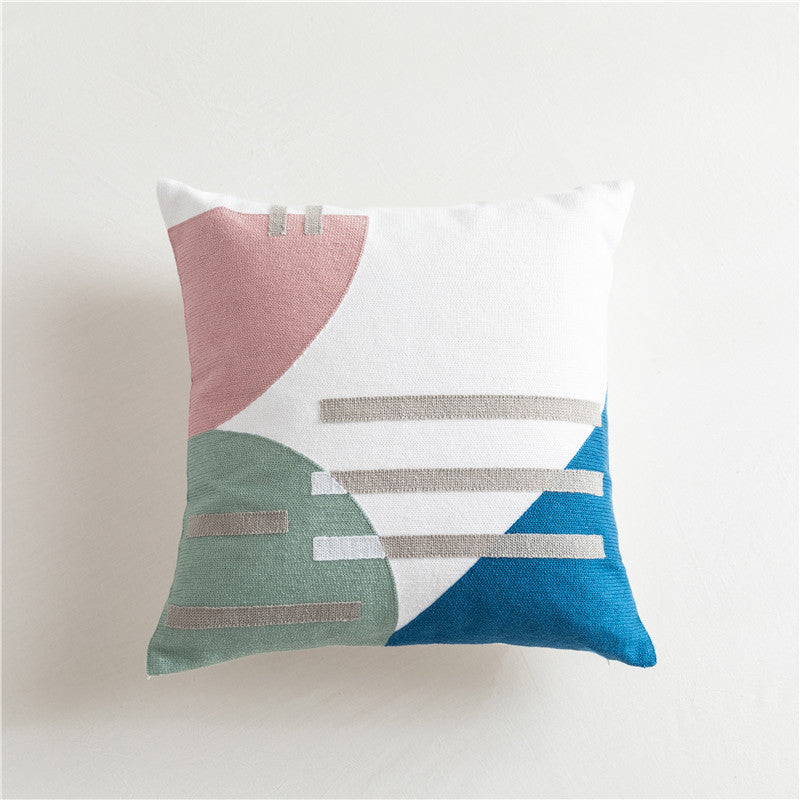 Housse de Coussin Brodée en Coton | Style Scandinave Sophistiqué