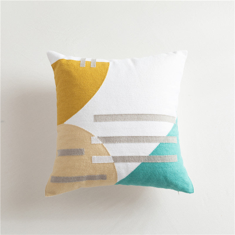 Housse de Coussin Brodée en Coton | Style Scandinave Sophistiqué