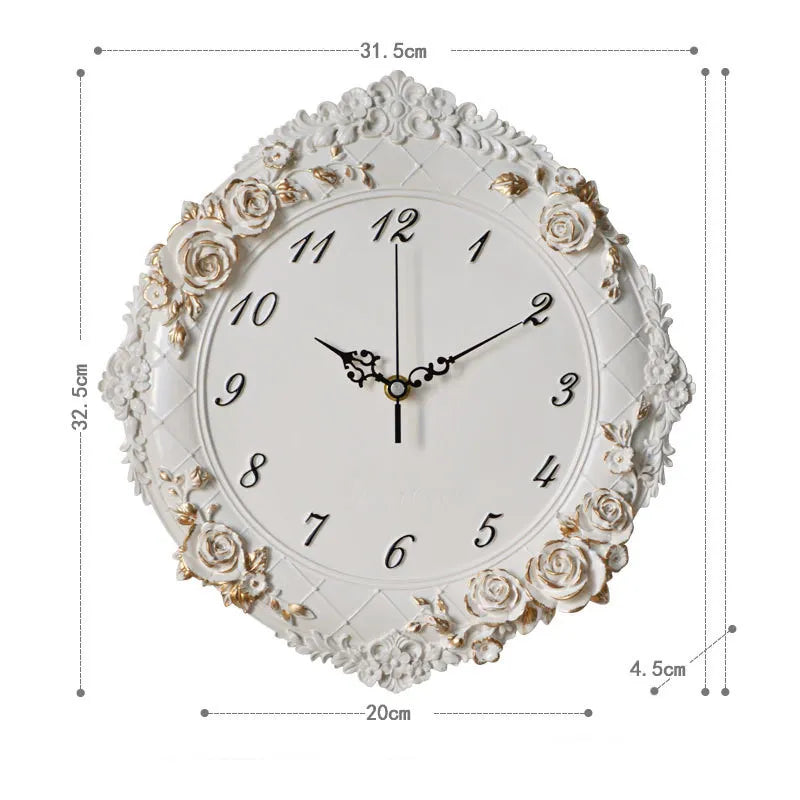 Horloge Murale Moderne Couronne de Roses │ Élégance Contemporaine