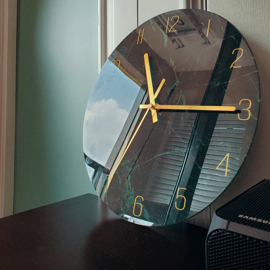 Horloge Murale en Verre de Luxe pour Salon │ Silencieuse et Élégante