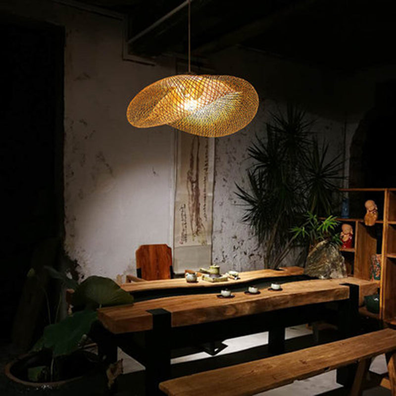 Lustre en Bambou pour une Ambiance Zen │ Lampe de Salon de Thé