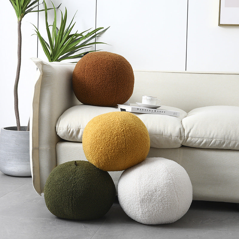 Coussin Rond en Peluche pour un Confort Scandinave │ Élégance et Douceur