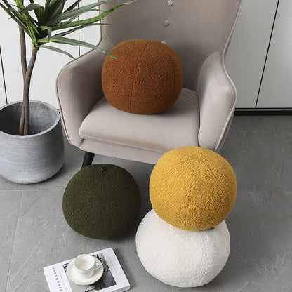 Coussin Rond en Peluche pour un Confort Scandinave │ Élégance et Douceur