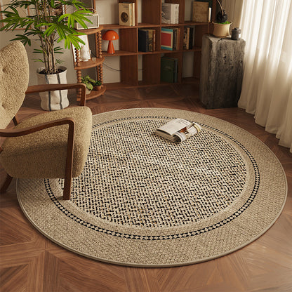 Tapis de Sol Rond │ Élégance Moderne  pour Votre Salon