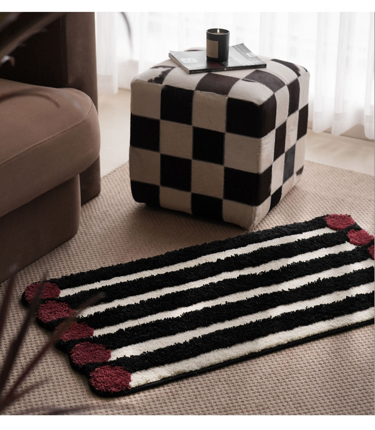 Tapis Polka Dot │ Motif Géométrique à Pois │ Élégance et Confort pour Votre Intérieur