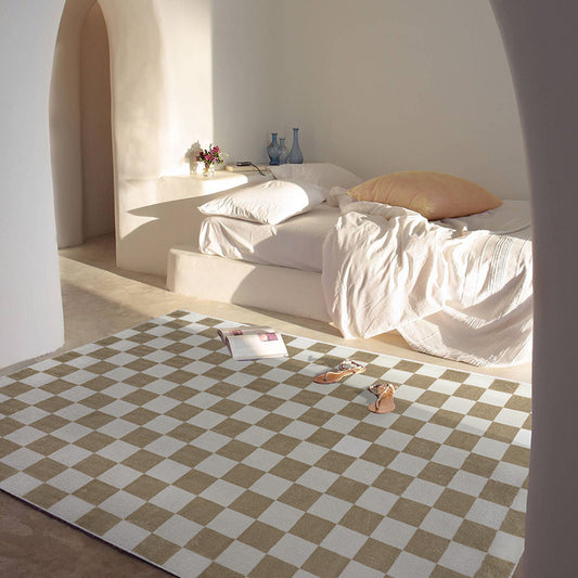 Tapis Retro classique Checkerboard Vertigo │ Style Moderne Minimaliste pour Salon et Chambre