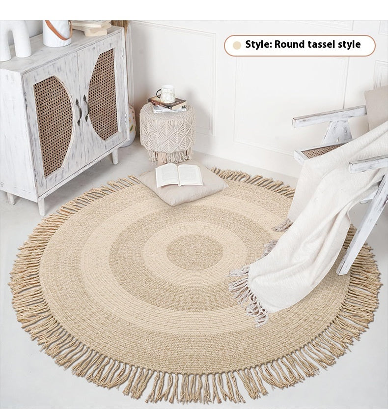 Tapis en Laine Naturelle avec Rayures │ Artisanat de Luxe et Fait Main