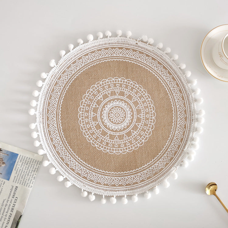 Jute Décoratif Nordique avec Bordure à Franges │ Accessoire de Table pour un style Minimaliste