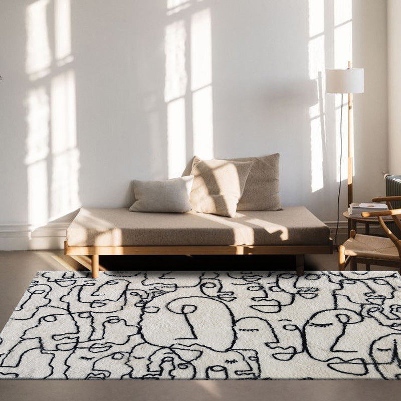 Tapis Moderne Minimaliste │ Design Abstrait Inspiré de Picasso │ pour Salon