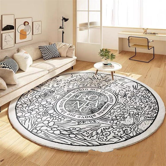 Tapis Rond Grand Format pour Salon │ Élégance Nordique pour Votre Intérieur