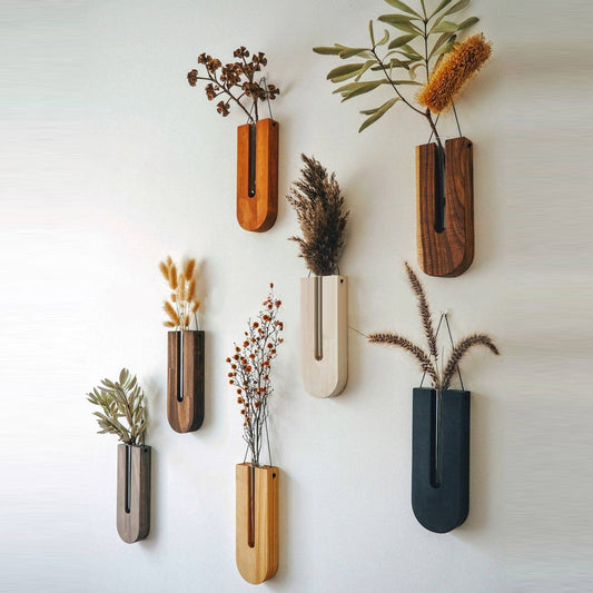 Vase Rotatif en Bois │ Élégance Moderne pour Votre Intérieur