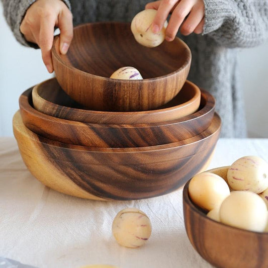 Bol en Bois d'Acacia │ Pour une Table Élégante