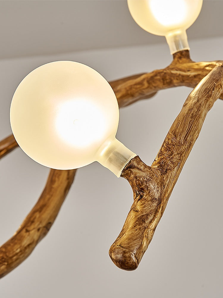 Lustre en Résine Branche d'Arbre Décoratif │ Éclairage Zen │ pour Salon ou Espace de Vie