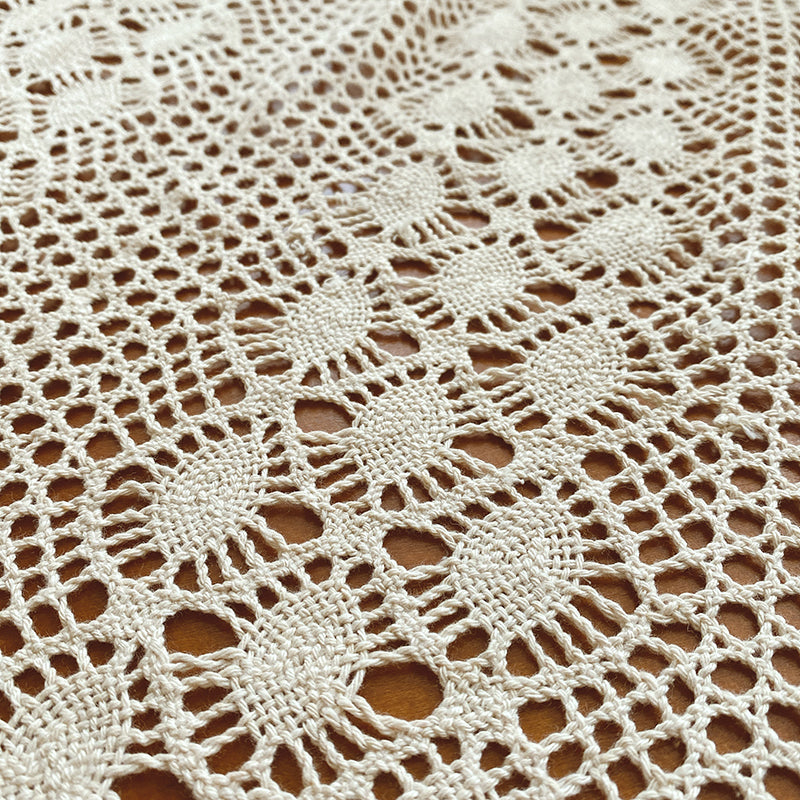 Rideaux Finis en Coton et Chanvre de Style Pastoral Crochet Creux Américain │ Pour une Décoration Rustique et Semi-Ombrage