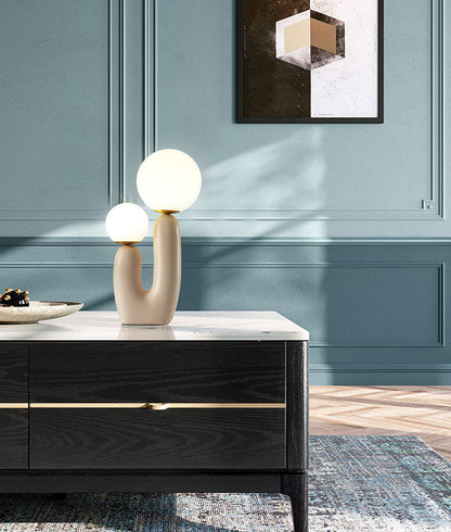 Lampe de Table Élégante en Résine et Verre │ Éclairage Doux pour Salon, Chambre ou Bureau