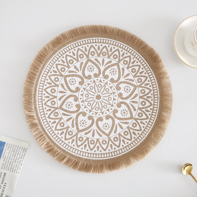 Jute Décoratif Nordique avec Bordure à Franges │ Accessoire de Table pour un style Minimaliste