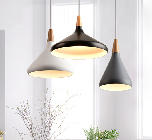 Lustre Nordique │ Trois Lampes Simples et Modernes │ Lustre en Verre pour Ambiance Chaleureuse