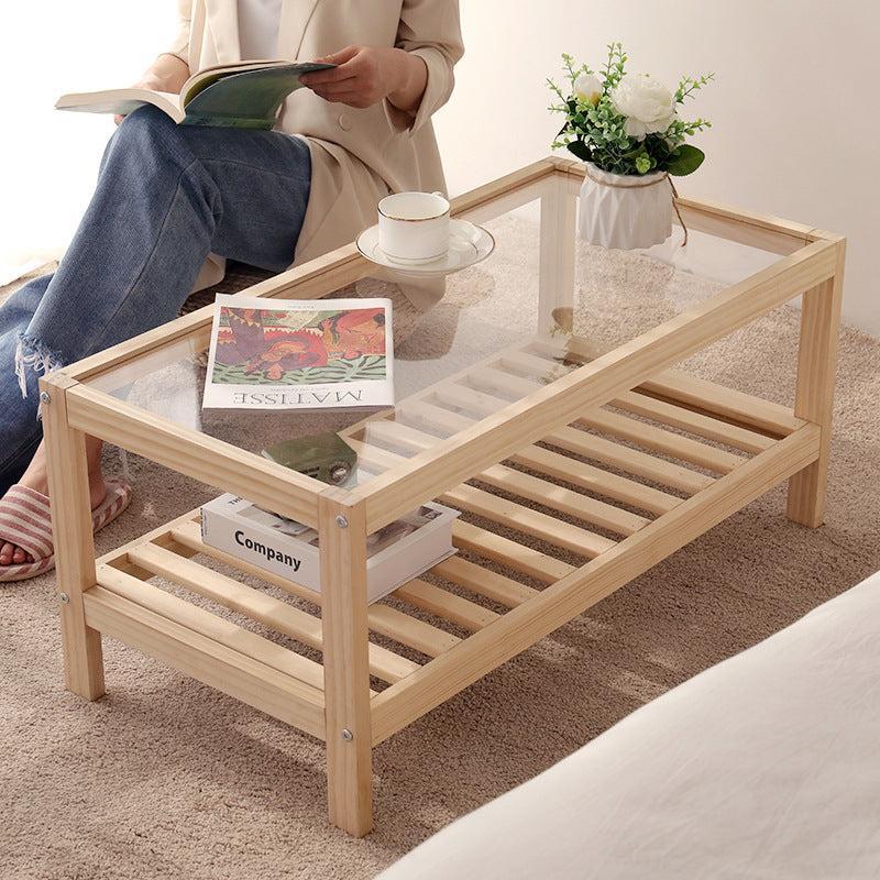 Table Basse Élégante en Bois Massif | Polyvalence et Raffinement pour Salon et Chambre