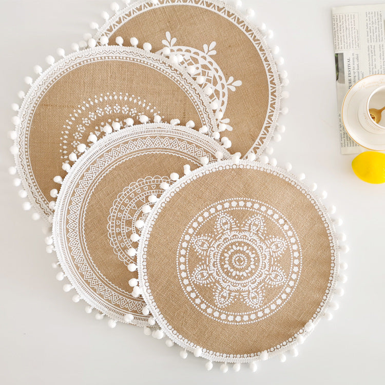 Jute Décoratif Nordique avec Bordure à Franges │ Accessoire de Table pour un style Minimaliste