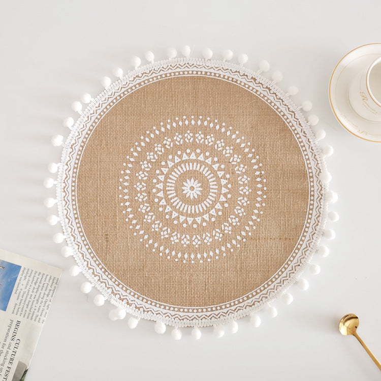 Jute Décoratif Nordique avec Bordure à Franges │ Accessoire de Table pour un style Minimaliste