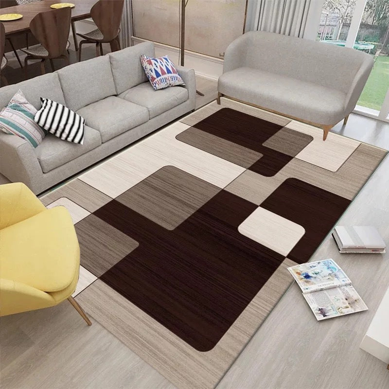 Tapis de Salon Moderne Minimaliste │ Design Contemporain avec Procédé d'Encryptage