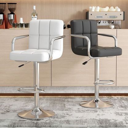 Chaise Moderne Blanche │ Hauteur Ajustable et Pivotante │ Parfaite pour la Cuisine